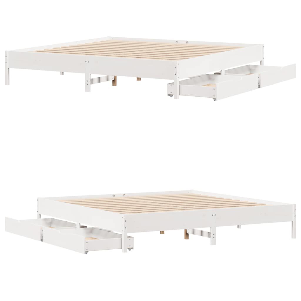 vidaXL Σκελετός Κρεβ. Χωρίς Στρώμα Λευκό 180x200 εκ Μασίφ Πεύκο
