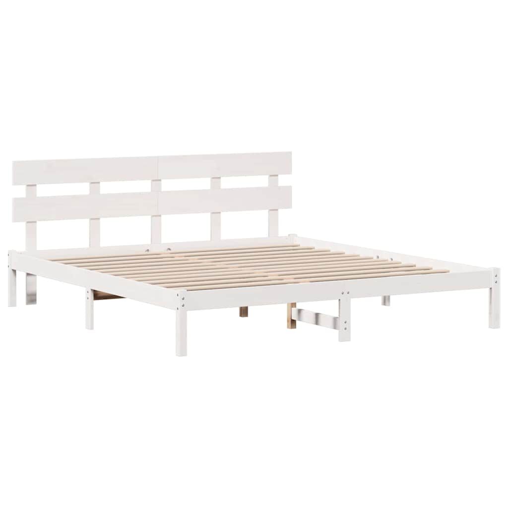 vidaXL Σκελετός Κρεβατιού Λευκό 180 x 200 cm Μασίφ ξύλο πεύκου