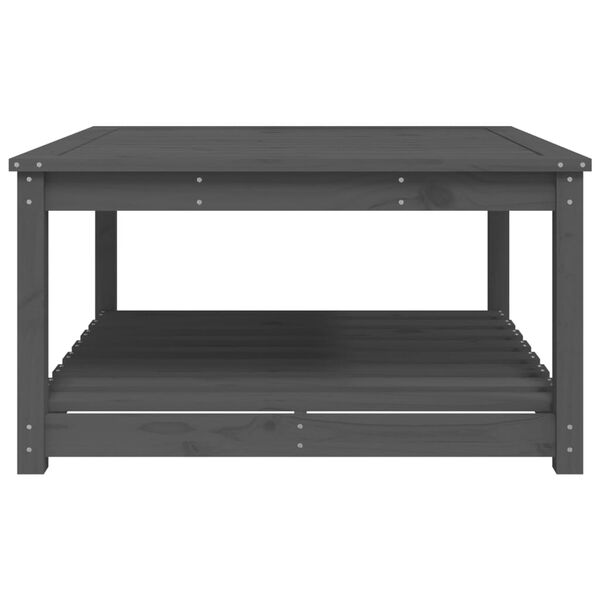 vidaXL Τραπέζι Κήπου Γκρι 82,5x82,5x45 εκ. από Μασίφ Ξύλο Πεύκου