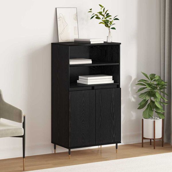 vidaXL Highboard &Mu;&alpha;ύ&rho;&omicron; 60 x 36 x 110 &epsilon;&kappa;. &Epsilon;&pi;&epsilon;&xi;&epsilon;&rho;&gamma;&alpha;&sigma;&mu;έ&nu;&omicron; &xi;ύ&lambda;&omicron;