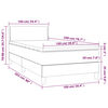 vidaXL Κρεβάτι Boxspring με Στρώμα & LED Σκ. Μπλε 100x200εκ. Βελούδινο