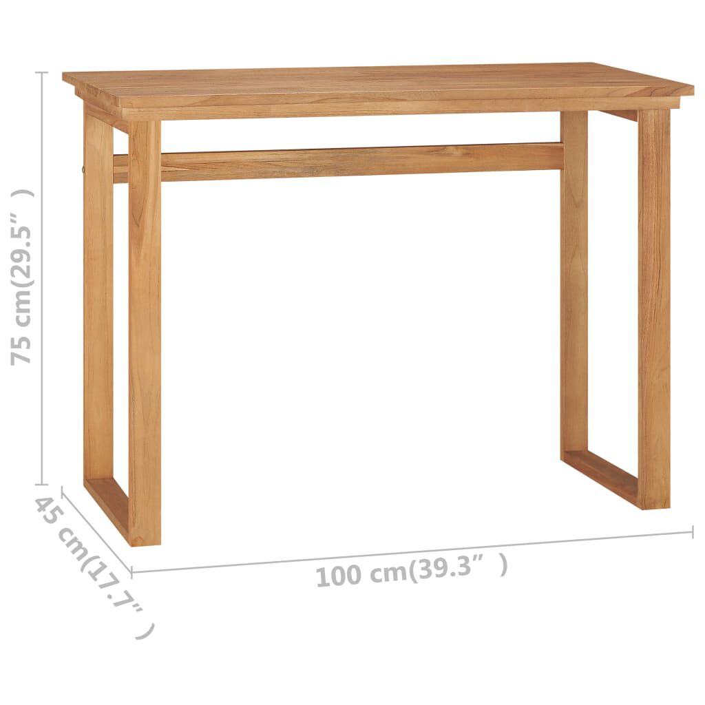 vidaXL Γραφείο 100 x 45 x 75 εκ. από Μασίφ Ξύλο Teak
