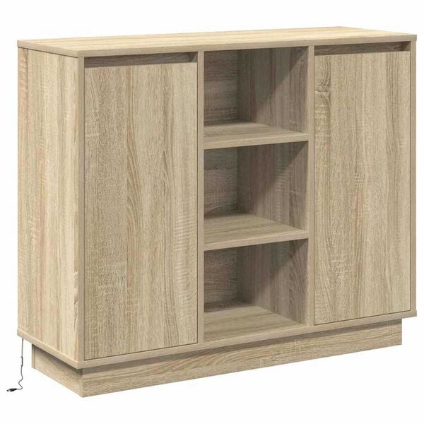 vidaXL Κομοδίνο με ράφι Δρύς Sonoma 90 x 32 x 75 εκ Επεξεργασμένο ξύλο