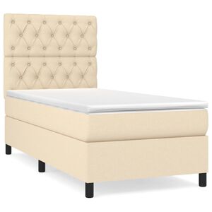 vidaXL &Kappa;&rho;&epsilon;&beta;ά&tau;&iota; Boxspring &mu;&epsilon; &Sigma;&tau;&rho;ώ&mu;&alpha; &Kappa;&rho;&epsilon;&mu; 80 x 200 &epsilon;&kappa;. &Upsilon;&phi;&alpha;&sigma;&mu;ά&tau;&iota;&nu;&omicron;