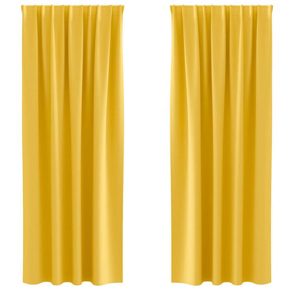 vidaXL Κουρτίνες 2 pcs κίτρινο μουσταρδί 225 x 140 εκ. Πολυεστέρας