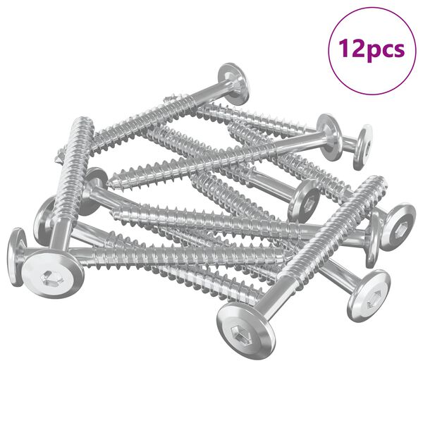 vidaXL &Xi;&upsilon;&lambda;&omicron;&beta;ί&delta;&epsilon;&sigmaf; 12 pcs &Alpha;&sigma;&eta;&mu;ί M6 x 70 &chi;&iota;&lambda;. &Alpha;&tau;&sigma;ά&lambda;&iota;
