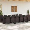 vidaXL Σέτ φαγητού για κήπο 13 pcs Καφέ Rattan Polt