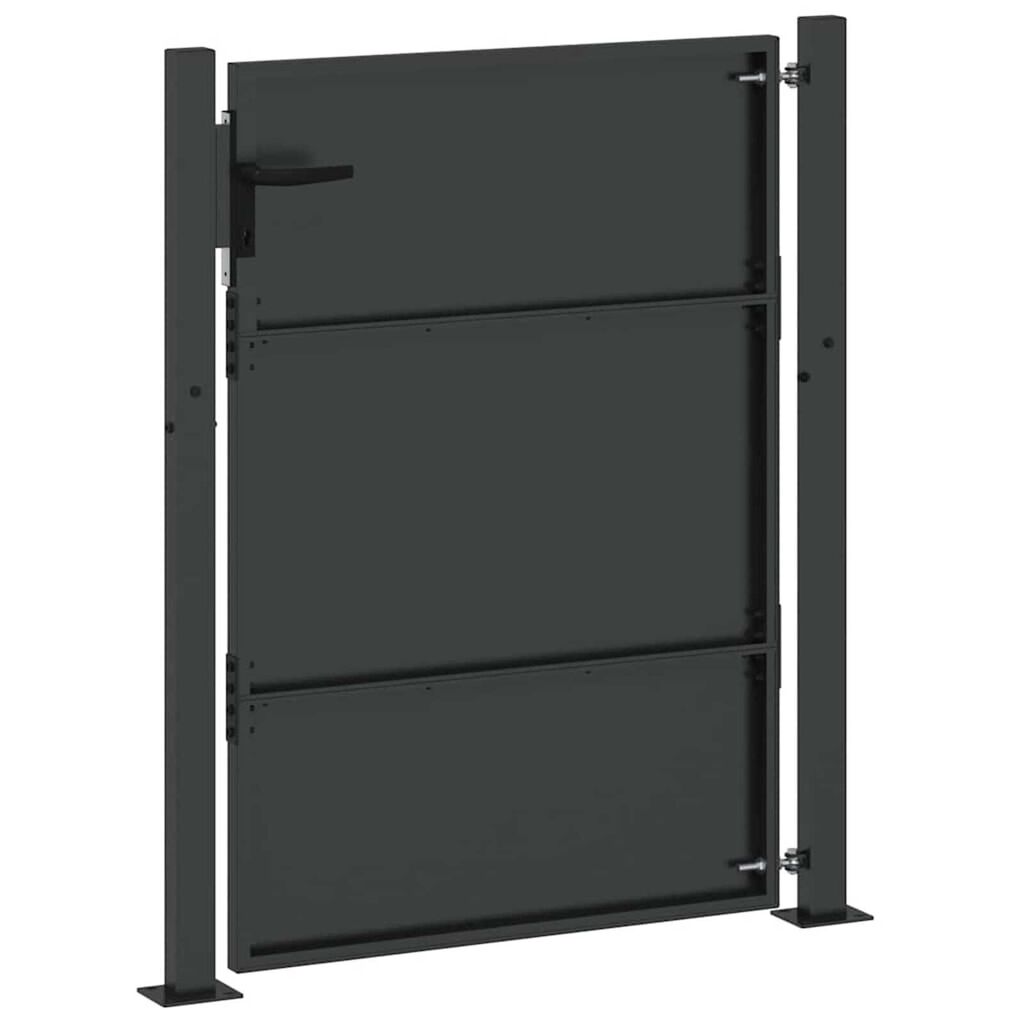 vidaXL Πύλη Κήπου Μαύρο 105 x 125 cm Ατσάλι με Επικάλυψη Πούδρας