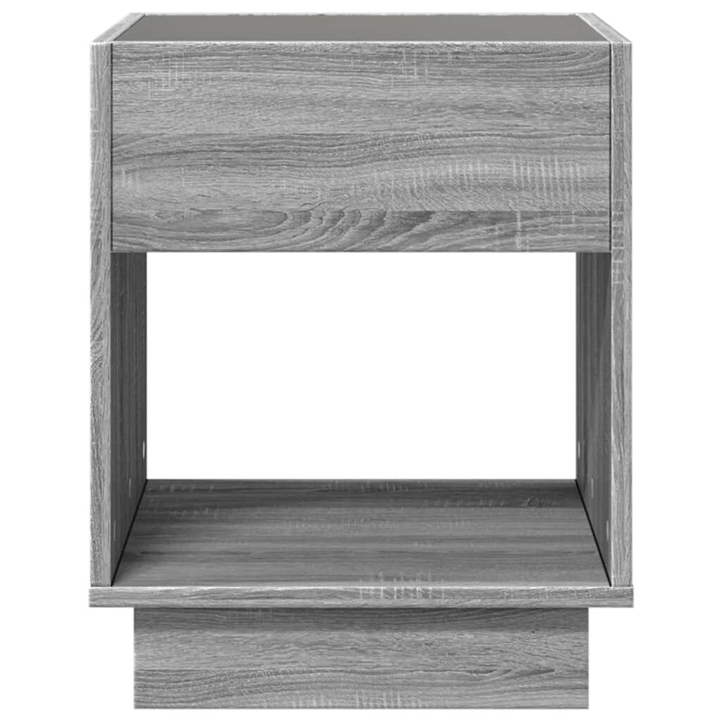 vidaXL Τραπεζάκι Άπειρο Φως LED Γκρι Sonoma 40x40x50 εκ.