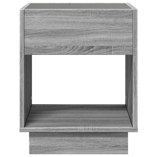 vidaXL Τραπεζάκι Άπειρο Φως LED Γκρι Sonoma 40x40x50 εκ.