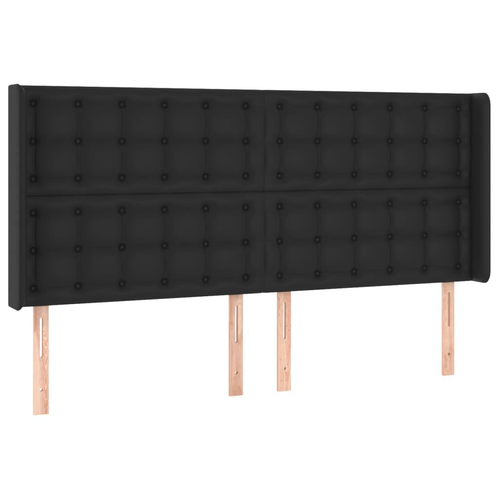 vidaXL Κρεβάτι Boxspring με Στρώμα & LED Μαύρο 200x200 εκ. Συνθ. Δέρμα