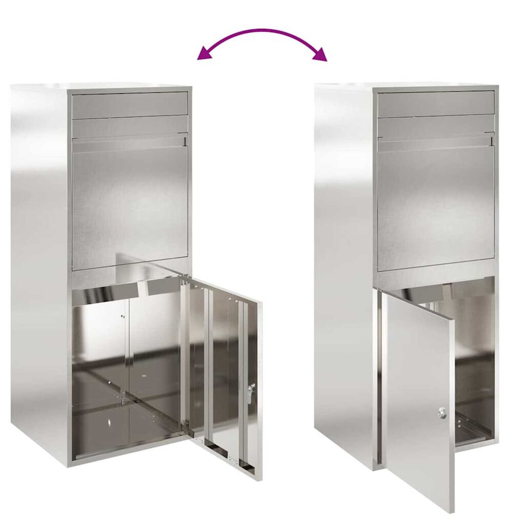 vidaXL Θυρίδα Πακέτων Μαύρο 41 x 38 x 103 εκ Ανοξείδωτο ατσάλι