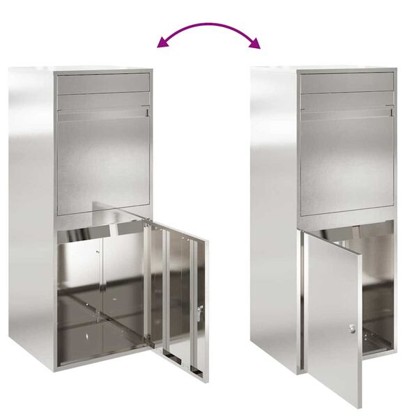 vidaXL Θυρίδα Πακέτων Μαύρο 41 x 38 x 103 εκ Ανοξείδωτο ατσάλι