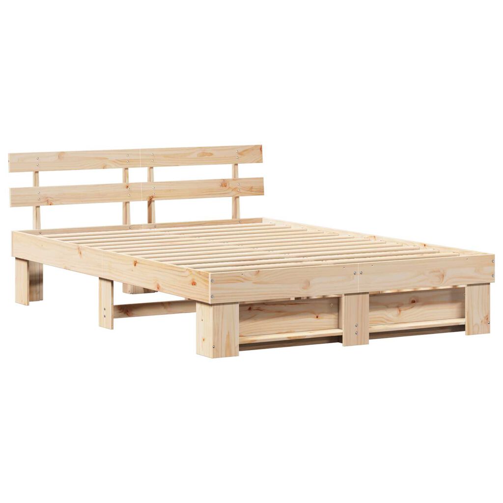 vidaXL Σκελετός Κρεβατιού Καφέ 150 x 200 cm Συμπαγές ξύλο πεύκου
