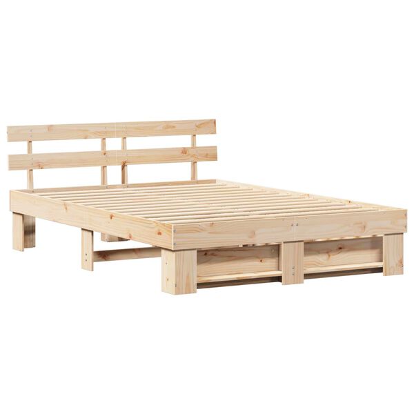vidaXL Σκελετός Κρεβατιού Καφέ 150 x 200 cm Συμπαγές ξύλο πεύκου