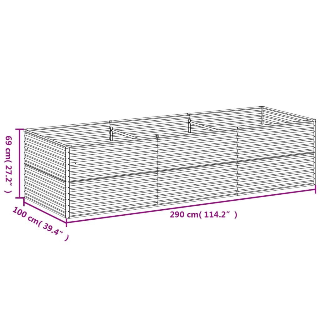 vidaXL Ζαρντινιέρα 290 x 100 x 69 εκ. από Ατσάλι Σκληρυθέν στον Αέρα