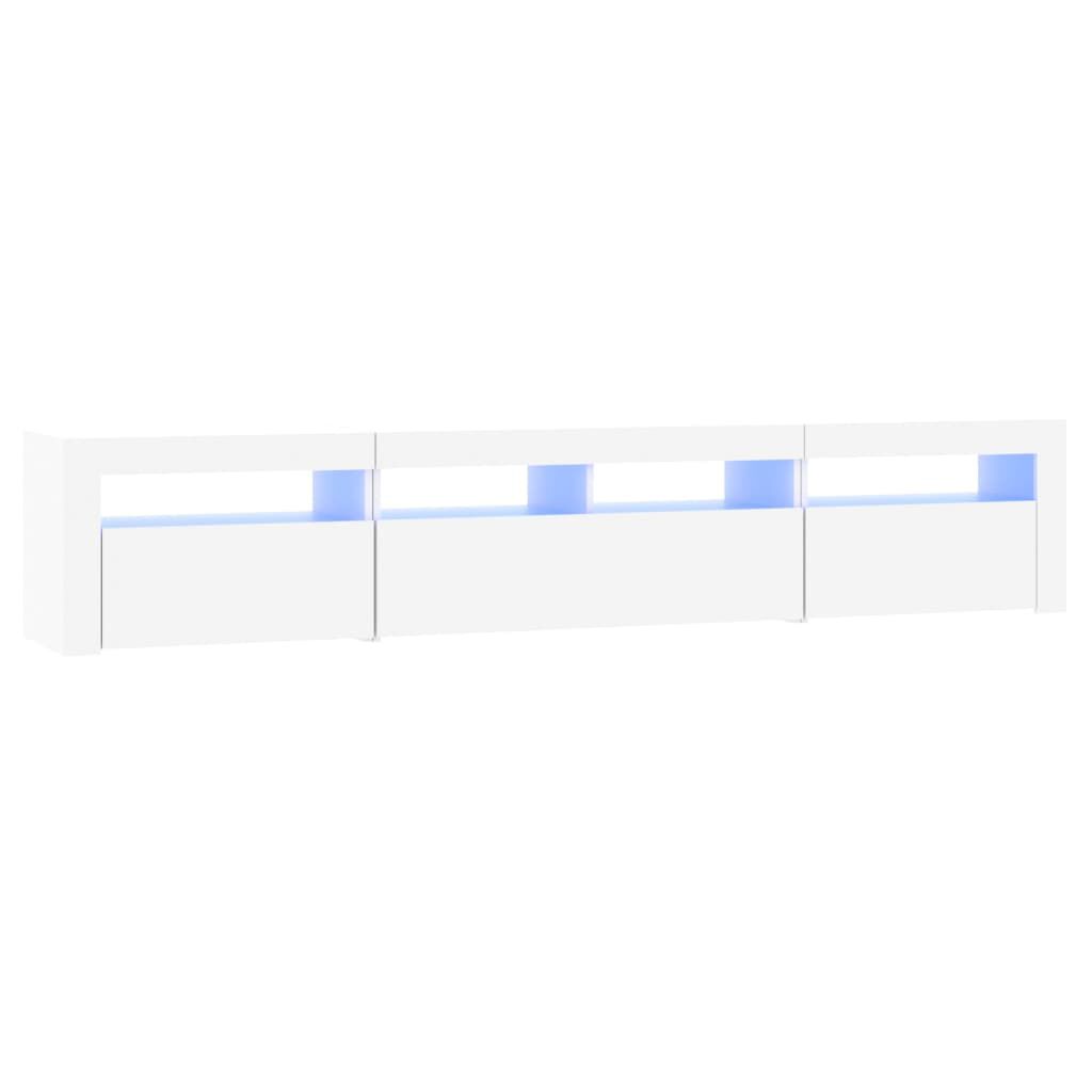 vidaXL Έπιπλο Τηλεόρασης με LED Λευκό 210x35x40 εκ.