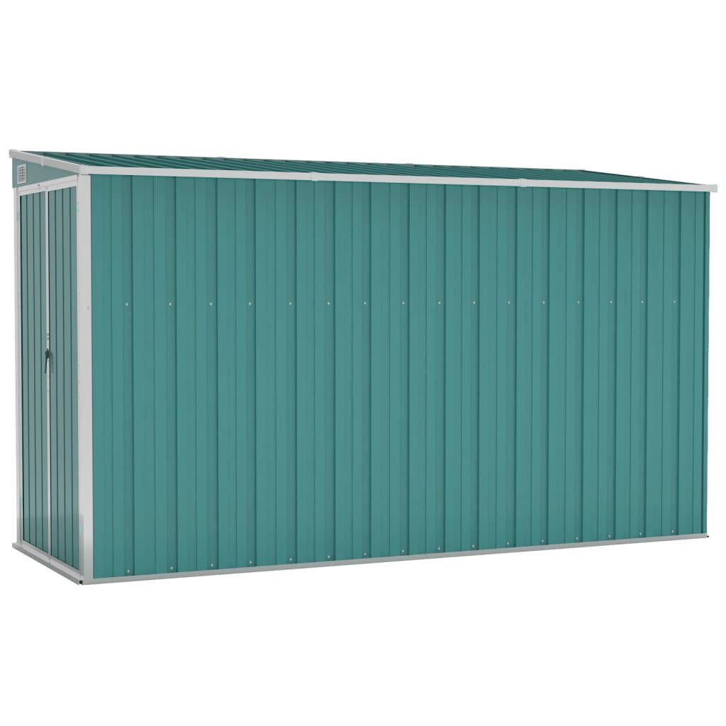 vidaXL Αποθήκη Κήπου Επιτοίχια Πράσινη 118x288x178 εκ από Γαλβ. Ατσάλι