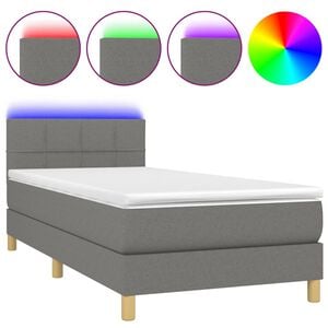vidaXL &Kappa;&rho;&epsilon;&beta;ά&tau;&iota; Boxspring &mu;&epsilon; &Sigma;&tau;&rho;ώ&mu;&alpha; & LED &Sigma;&kappa;.&Gamma;&kappa;&rho;&iota; 80x200 &epsilon;&kappa;. &Upsilon;&phi;&alpha;&sigma;&mu;ά&tau;&iota;&nu;&omicron;