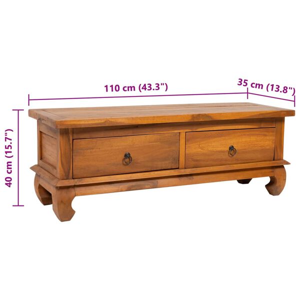 vidaXL Έπιπλο Τηλεόρασης 110x35x40 εκ. από Μασίφ Ξύλο Teak