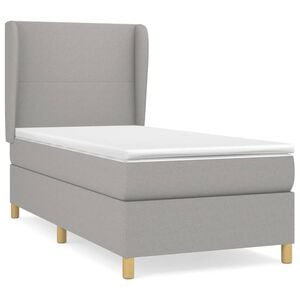 vidaXL Κρεβάτι Boxspring με Στρώμα Ανοιχτό Γκρι 80x200 εκ. Υφασμάτινο
