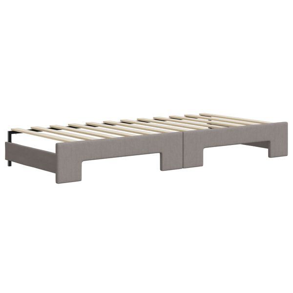 vidaXL Καναπές Κρεβάτι Συρόμενος Taupe 100x200εκ. Υφασμάτινος Συρτάρια