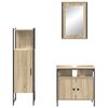 vidaXL Σετ Επίπλων Μπάνιου με ράφι 3 pcs Καφέ 33 x 33 x 120.5 εκ.