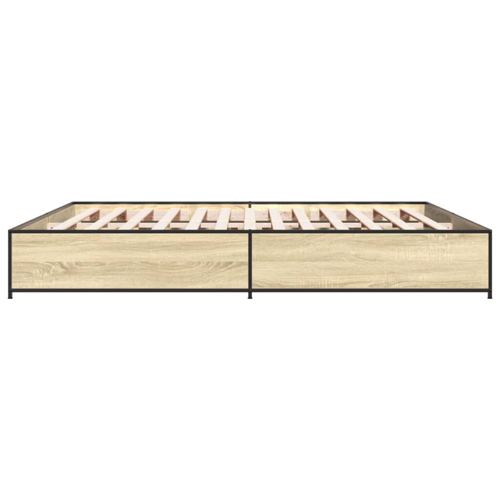 vidaXL Πλαίσιο Κρεβατιού Sonoma Δρυς 180x200 εκ. Επεξ. Ξύλο & Μέταλλο