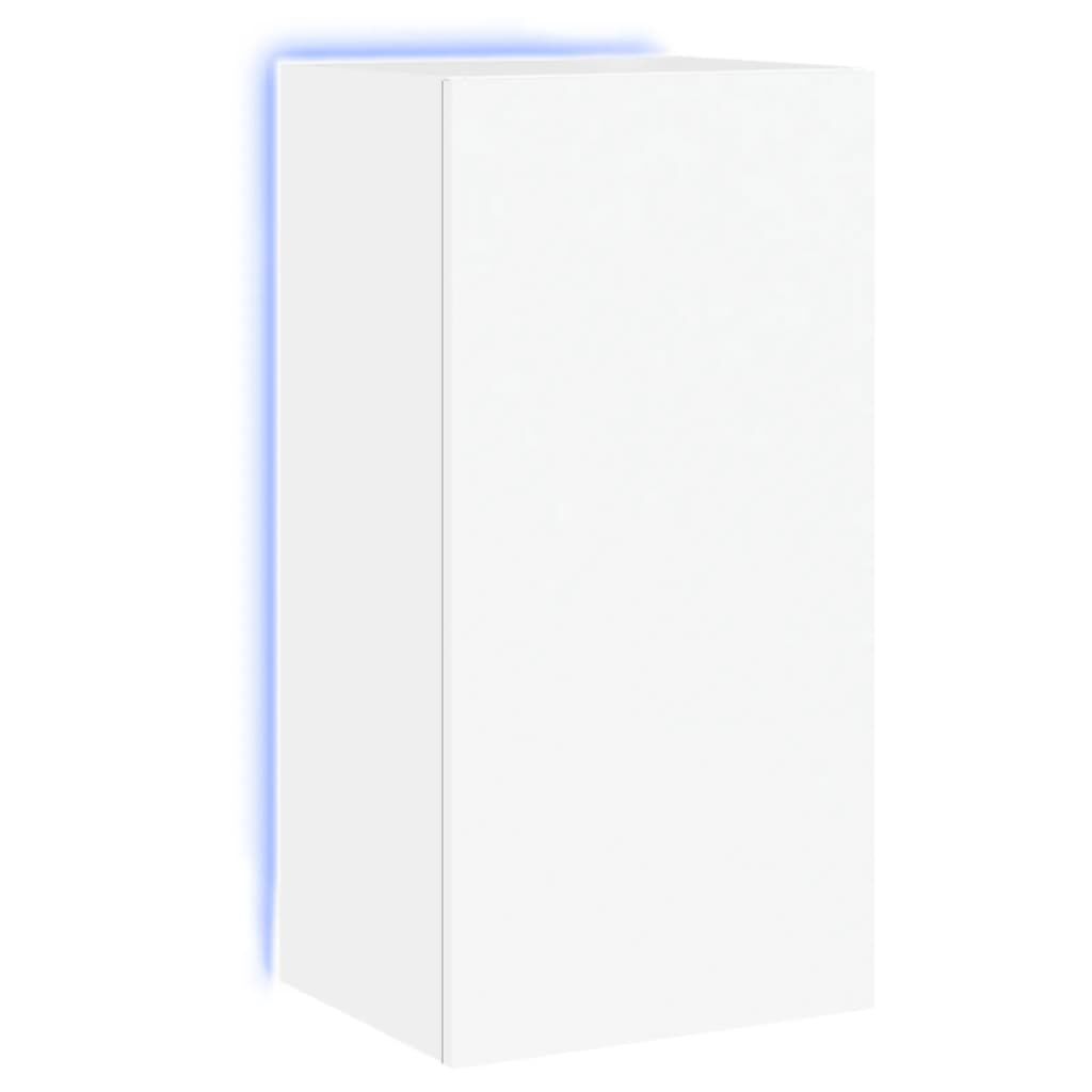 vidaXL Έπιπλο Τοίχου Τηλεόρασης με LED Λευκό 40,5x35x80 εκ.