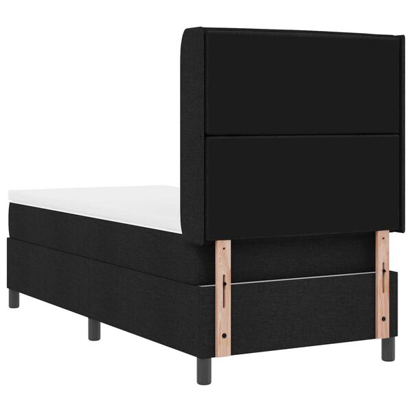 vidaXL Κρεβάτι με ελατήρια με στρώμα Μαύρο 100 x 200 cm ύφασμα