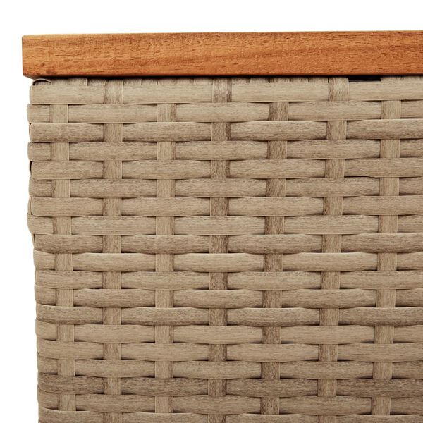 vidaXL Τραπέζι Κήπου Μπεζ 55x55x37 εκ. Συνθετικό Ρατάν / Ξύλο Ακακίας