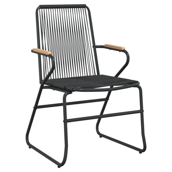 vidaXL Καρέκλες Κήπου 2 τεμ. Μαύρες 58 x 59 x 85,5 εκ. Ρατάν PVC