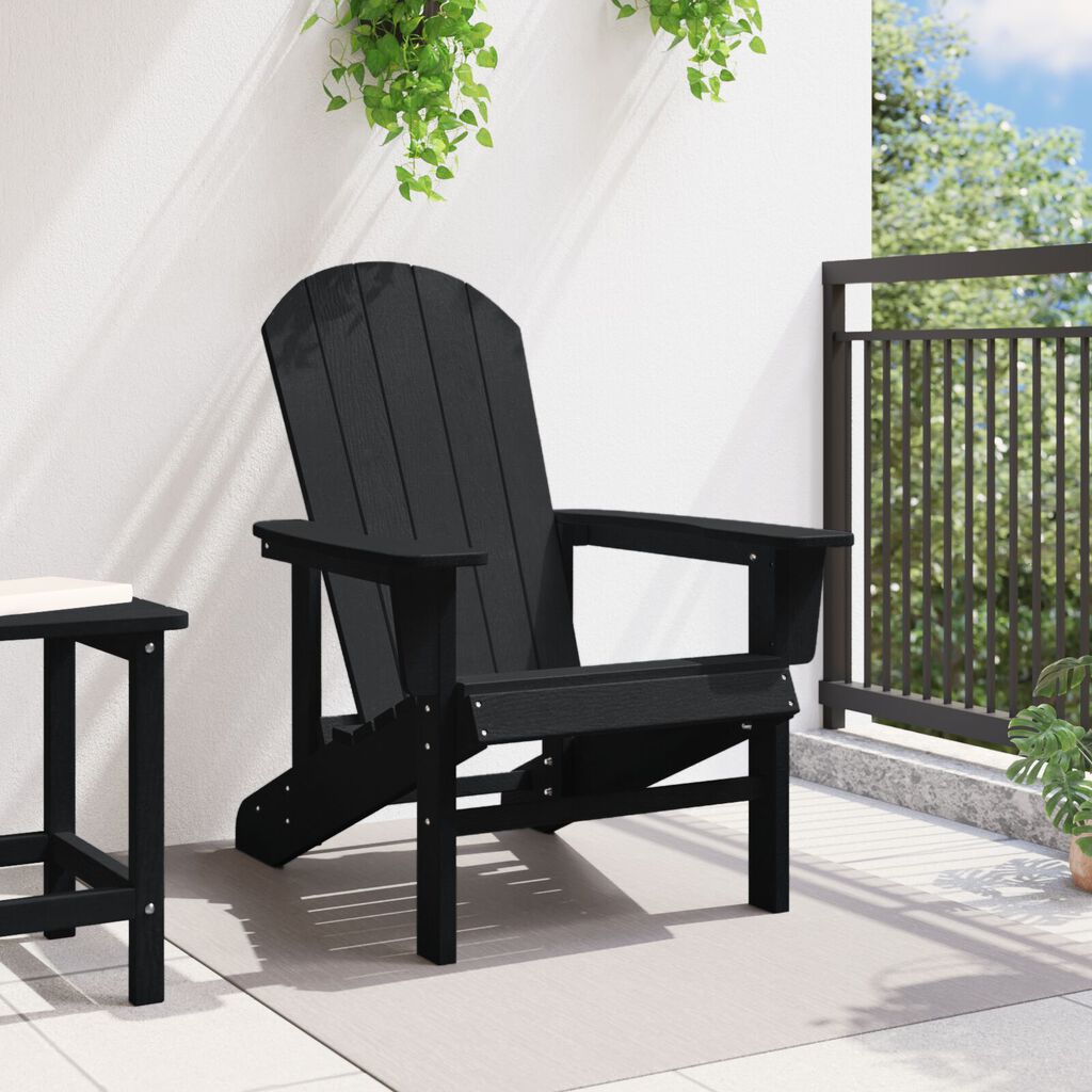 vidaXL Καρέκλα Adirondack Μαύρη 74x82x91 εκ. HDPE