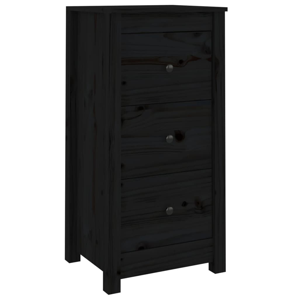 vidaXL Ντουλάπι Μαύρος 40x35x80 εκ. από Μασίφ Ξύλο Πεύκου