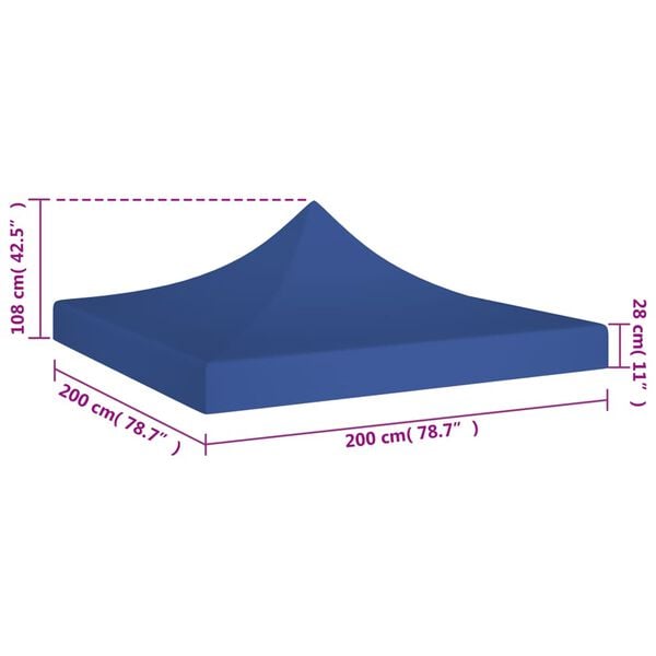 vidaXL Κάλυμμα Τέντας Εκδηλώσεων Μπλε 2 x 2 μ. 270 γρ/μ²