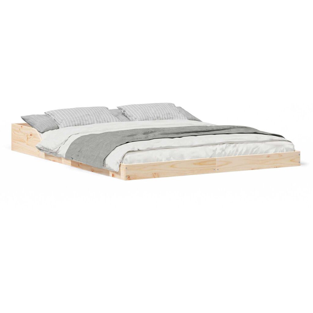 vidaXL Σκελετός Κρεβατιού Καφέ 160 x 220 cm Μασίφ ξύλο πεύκου