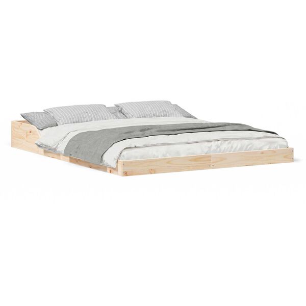 vidaXL Σκελετός Κρεβατιού Καφέ 160 x 220 cm Μασίφ ξύλο πεύκου