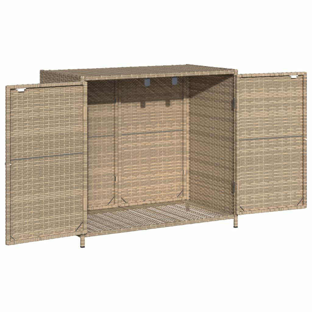 vidaXL Ντουλάπι Αποθήκευσης Κήπου Beige 83x45x76 εκ. Συνθετικό Ρατάν