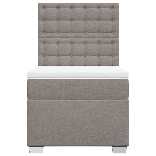 vidaXL Κρεβάτι Boxspring με Στρώμα Taupe 100 x 200 εκ. Υφασμάτινο