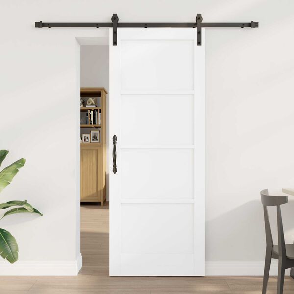 vidaXL Συρόμενη Πόρτα Λευκό και μαύρο 78 x 202 εκ.