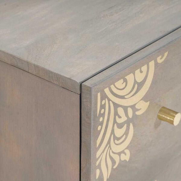 vidaXL Πλαϊνό γραφείο Γκρι και Χρυσό 60 x 33.5 x 75 εκ.
