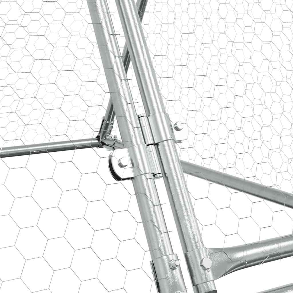 vidaXL Κοτέτσι - Κλουβί Ασημί 400x105x91 εκ. από Γαλβανισμένο Χάλυβα