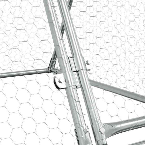 vidaXL Κοτέτσι - Κλουβί Ασημί 400x105x91 εκ. από Γαλβανισμένο Χάλυβα
