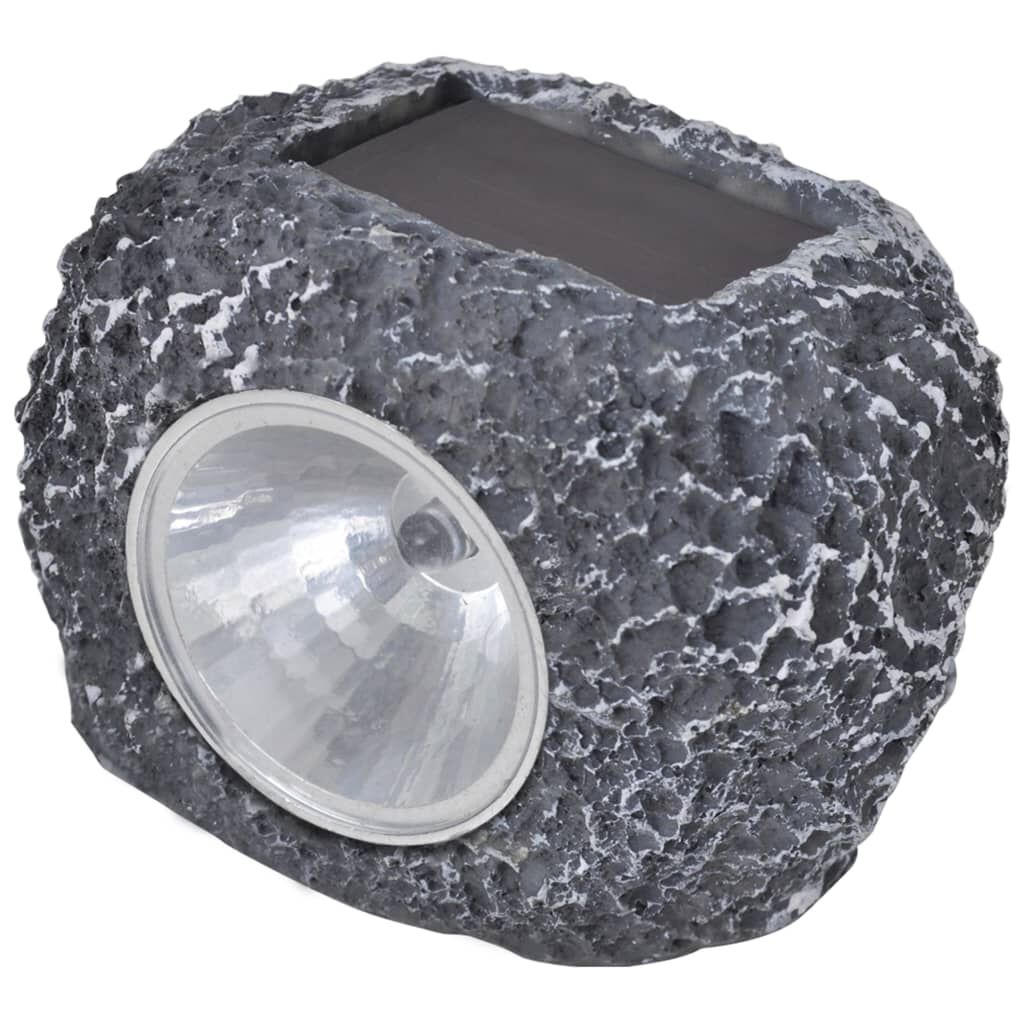 Outdoor Φωτιστικό Ηλιακό LED με Σποτάκια 12 Τεμ. Σχήμα Πέτρας