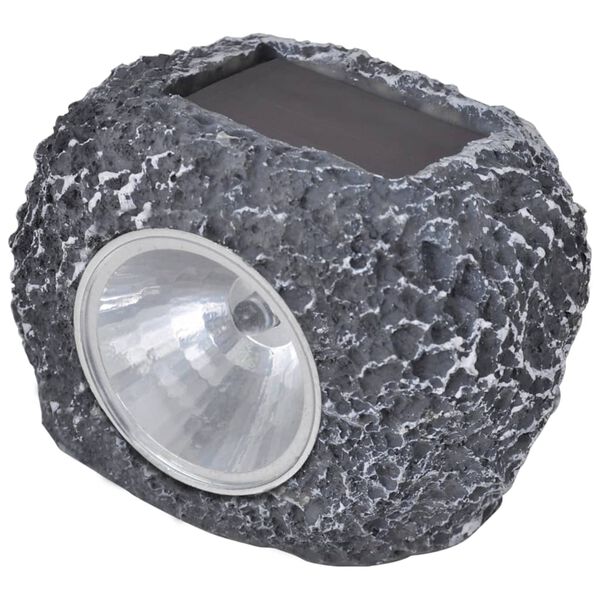 Outdoor Φωτιστικό Ηλιακό LED με Σποτάκια 12 Τεμ. Σχήμα Πέτρας