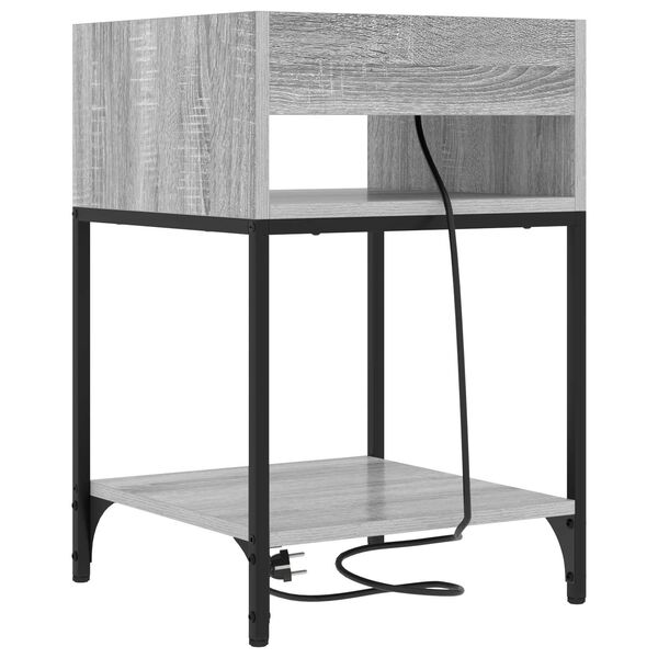 vidaXL Κουτιά Κρεβατοκάμαρας με ράφι 2 pcs Γκρι sonoma 40 x 40 x 61 εκ