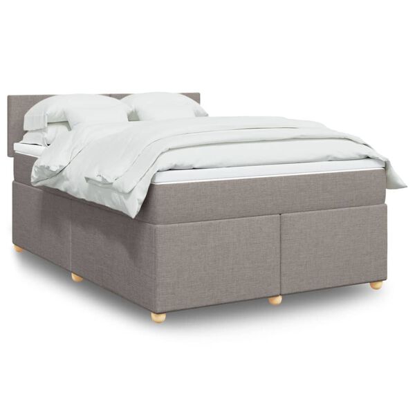 vidaXL &Kappa;&rho;&epsilon;&beta;ά&tau;&iota; Boxspring &mu;&epsilon; &Sigma;&tau;&rho;ώ&mu;&alpha; Taupe 140x190 &epsilon;&kappa;. &Upsilon;&phi;&alpha;&sigma;&mu;ά&tau;&iota;&nu;&omicron;