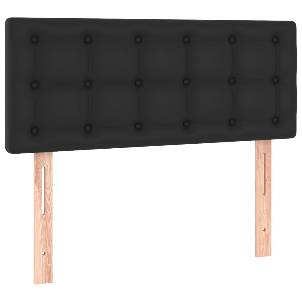 vidaXL Κρεβάτι Boxspring με Στρώμα Μαύρο 80 x 200 εκ. Συνθετικό Δέρμα