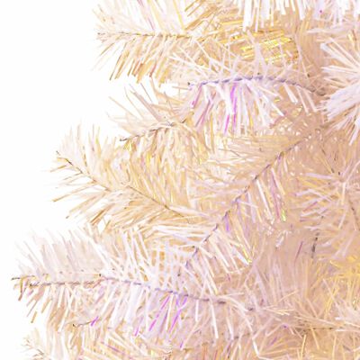 vidaXL Χριστουγεννιάτικο Δέντρο Τεχνητό Ιριδ. Άκρες Λευκό 150 εκ. PVC