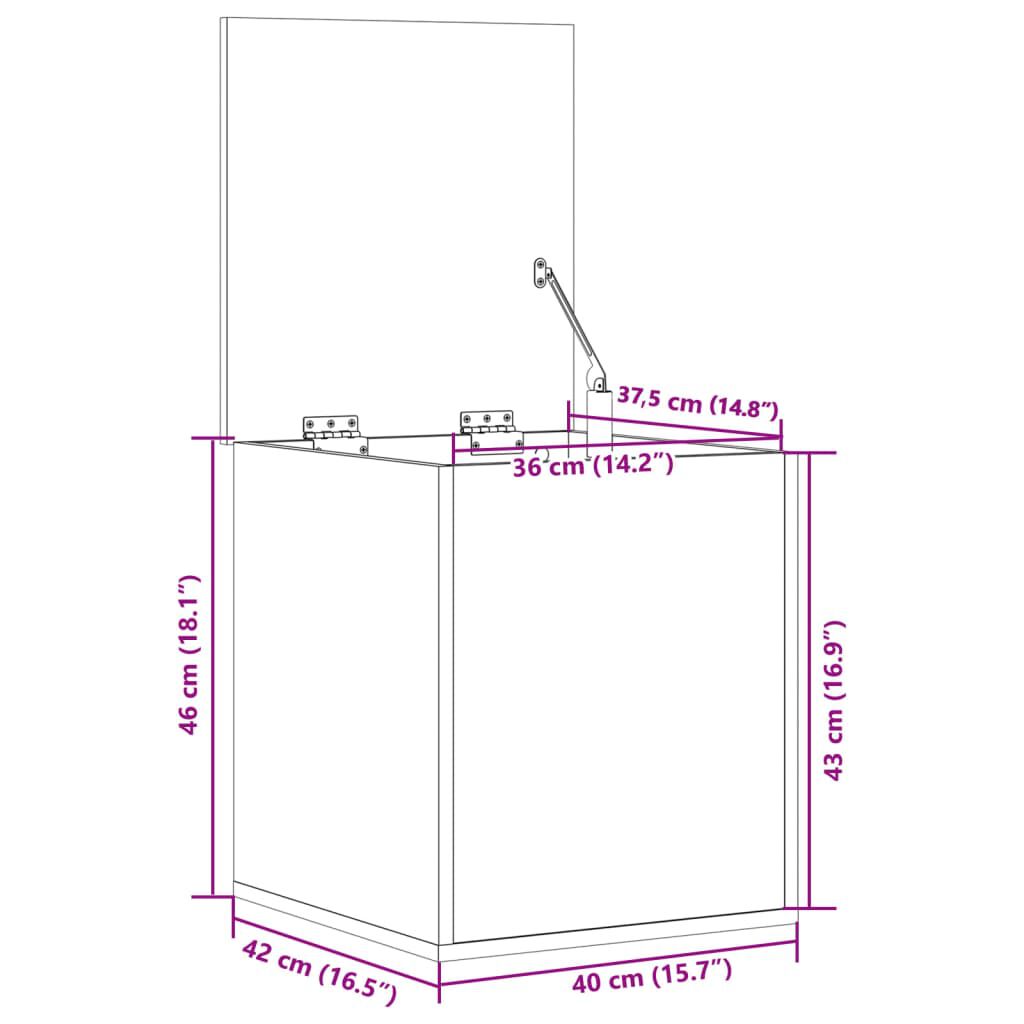 vidaXL Κουτί Αποθήκευσης Λευκό 40x42x46 εκ. Επεξεργασμένο Ξύλο